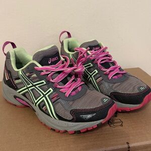 ASICS Gray and Pink Athletic Sneakers